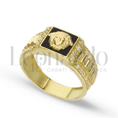 offerta anello squadrato nero medusa versace|Collezione anelli .